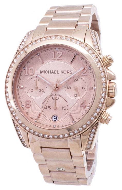 michael kors rose gold blair glitz watch|Michael Kors Women's Blair Chronograph Rose Gold Glitz Watch .